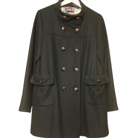 Ringspun Double-Breasted A-Line Wool Coat